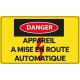 Panneau appareil mise en route automatique