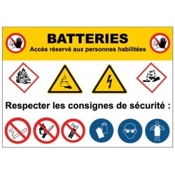 Panneau danger batterie