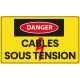 Panneau danger cables sous tension