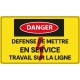 Panneau danger défense de mettre en service