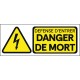 Panneau défense d'entrer danger de mort