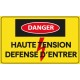 Panneau haute tension défense d'entrer