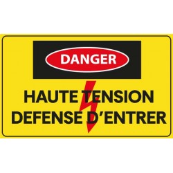 Panneau haute tension défense d'entrer