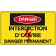 Panneau interdiction d'ouvrir danger permanent