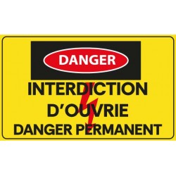 Panneau interdiction d'ouvrir danger permanent