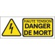 Panneau haute tension danger de mort