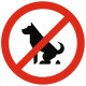 Autocollant caca chien interdit