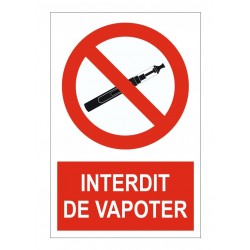 Panneau ou autocollant interdit de vapoter