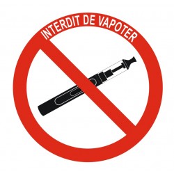 Panneau ou autocollant interdit de vapoter