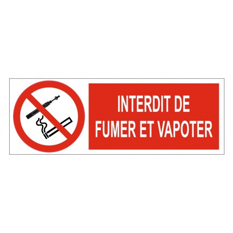 Panneau interdit de fumer et vapoter  Panneau interdit de fumer et vapoter