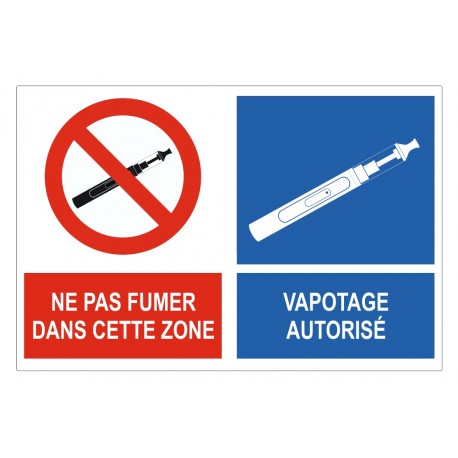 Panneau Plaque ne pas fumer vapoter autorisé
