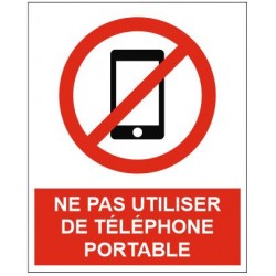 Panneau ne pas utiliser de téléphones portables