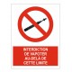 Pictogramme interdiction de vapoter etiquette