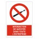 Pictogramme interdiction de vapoter etiquette