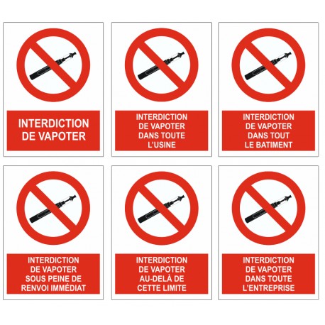 Pictogramme interdiction de vapoter etiquette