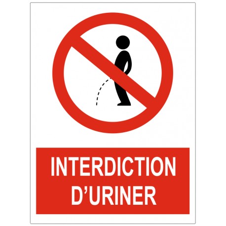 Panneau interdiction d'uriner