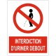 Panneau interdiction d'uriner debout