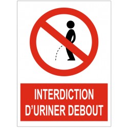 Autocollant interdiction d'uriner debout signalétique (REFAB1318)