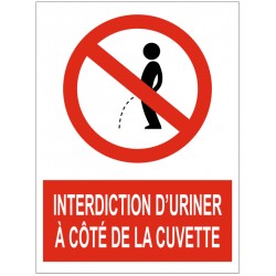 Autocollant interdiction d'uriner à côté de la cuvette