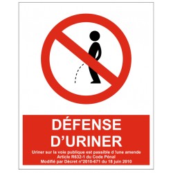 Panneau défense d'uriner (REFD708)