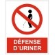 Panneau défense d'uriner