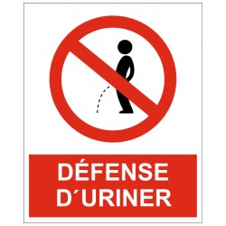 Panneau ou autocollant défense d'uriner (REFD719)