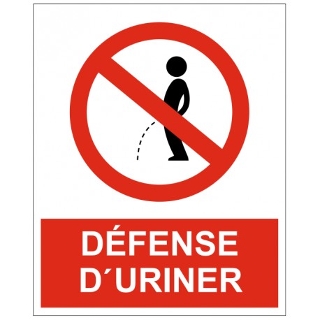 Panneau défense d'uriner