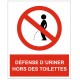 Panneau défense d'uriner hors des toilettes