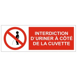 Panneau interdiction d'uriner à coté de la cuvette