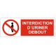 Panneau interdiction d'uriner debout