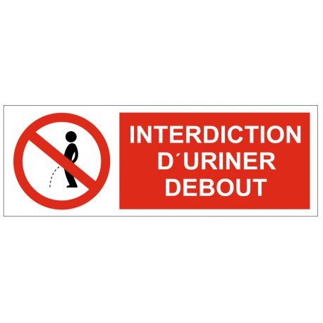 Panneau interdiction d'uriner debout
