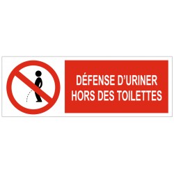 Panneau défense d'uriner hors des toilettes