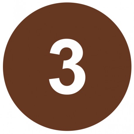 Autocollant Pastille trois Autocollant Pastille trois