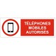 Autocollant téléphones portables autorisés