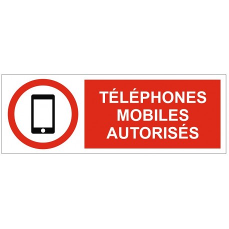 Autocollant téléphones portables autorisés
