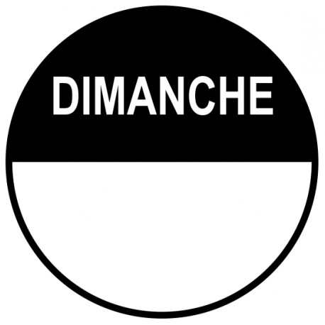 Etiquette Autocollant dimanche Etiquette Autocollant dimanche