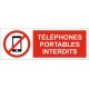 Panneau téléphones portables interdits
