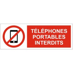 Panneau téléphones portables interdits