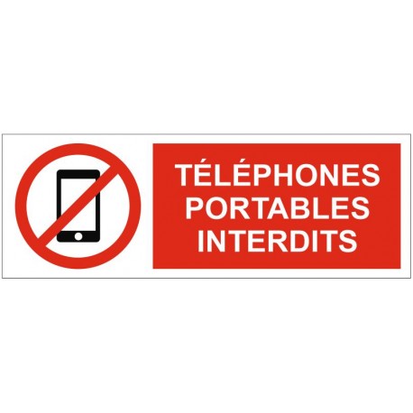 Panneau téléphones portables interdits