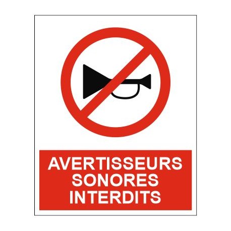 Panneau avertisseurs sonores interdits