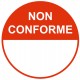 Autocollant pastille non conforme
