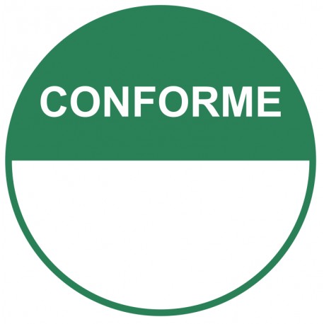 Autocollant pastille conforme