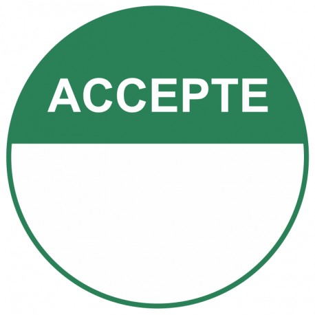 Autocollant pastille accepté Autocollant pastille accepté