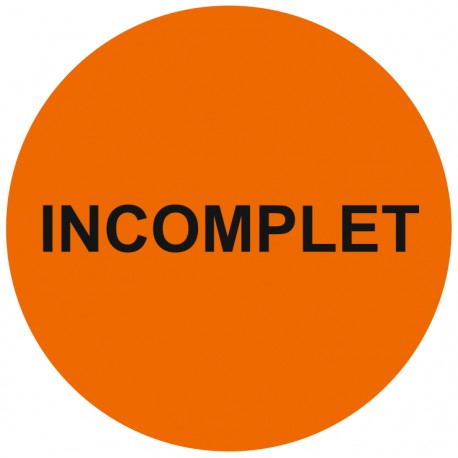 Etiquette pastille incomplet