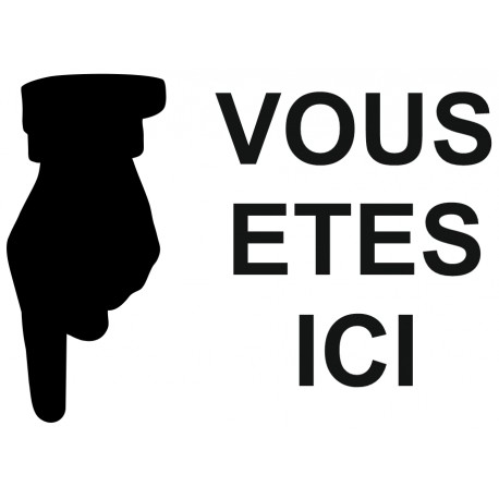 Autocollant vous êtes ici (doigt) Autocollant vous êtes ici (doigt)