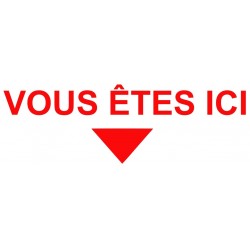 Autocollant vous êtes ici - fleche bas