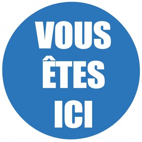 Autocollant vous êtes ici - fleche bas Autocollant vous êtes ici - fleche bas