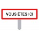Adhésif vous êtes ici - pencarte