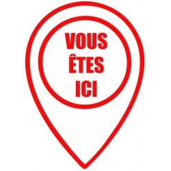 Gommette vous êtes ici - version rouge