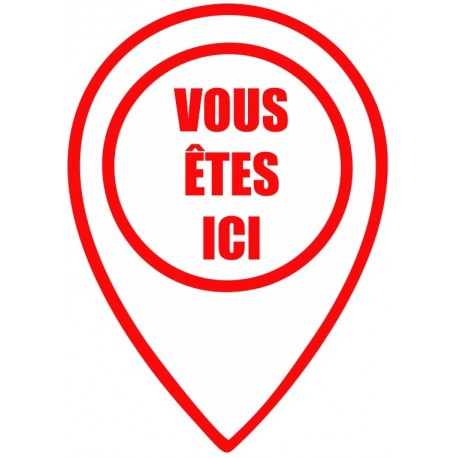 Gommette vous êtes ici - version rouge Gommette vous êtes ici - version rouge